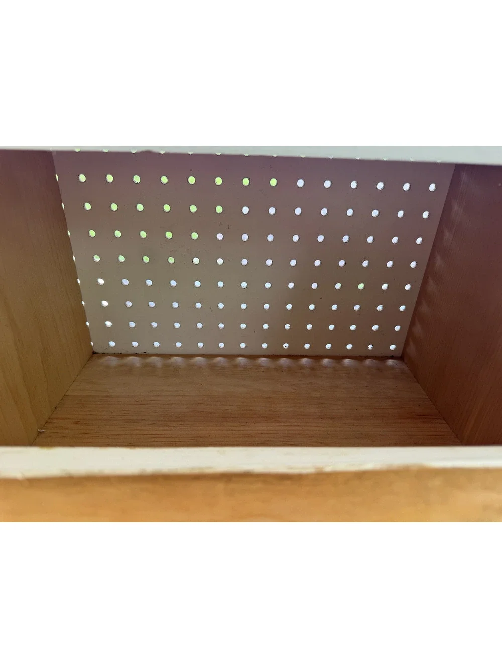Vintage White Wooden Bread Box with Ventilated Metal Front